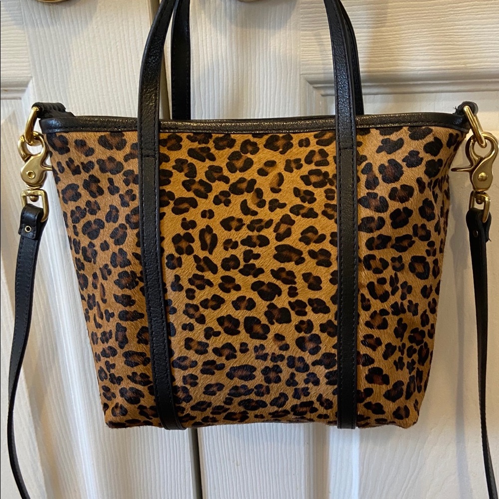 Banana Republic Calf Hair Animal Print Crossbody